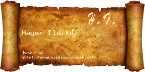 Hayer Ildikó névjegykártya